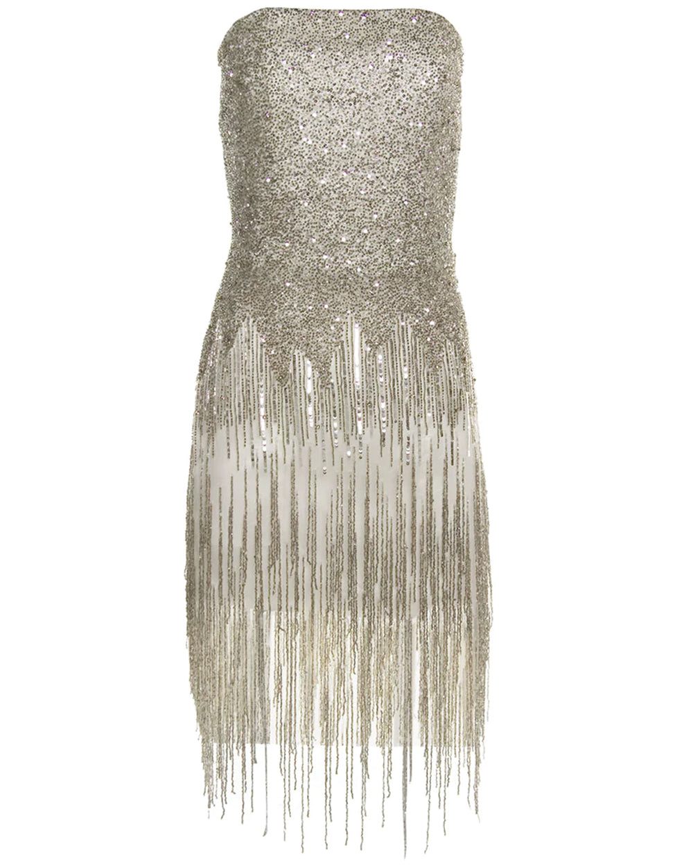 Silver Fringe Cocktail Dress