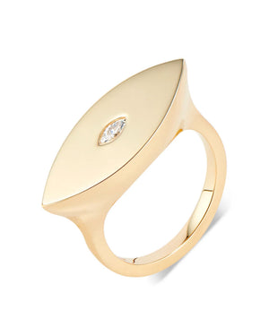 Diamond Marquise Anvil Ring