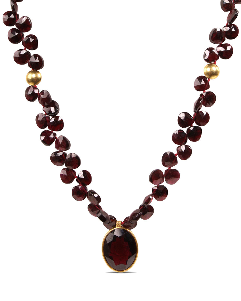 Garnet Brio Pendant Necklace