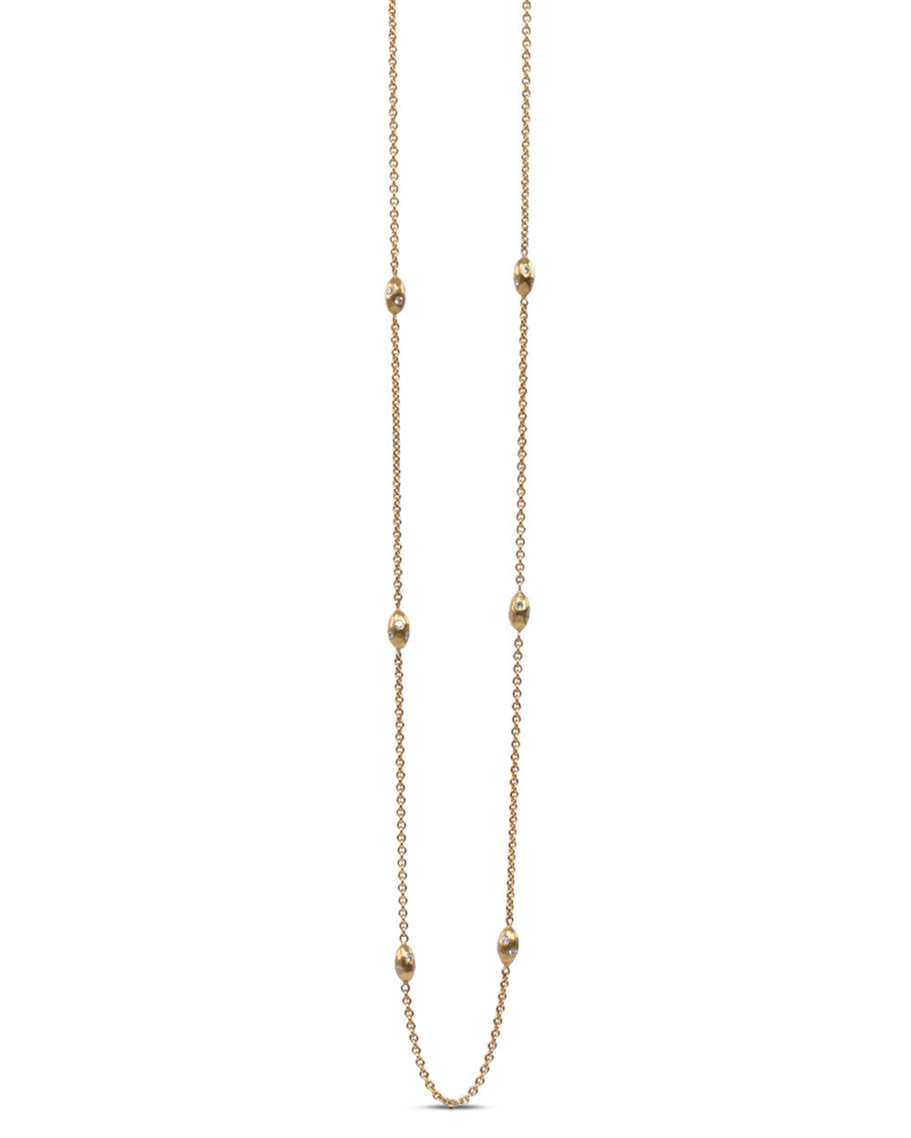 Gold Diamond Nugget Chain Necklace