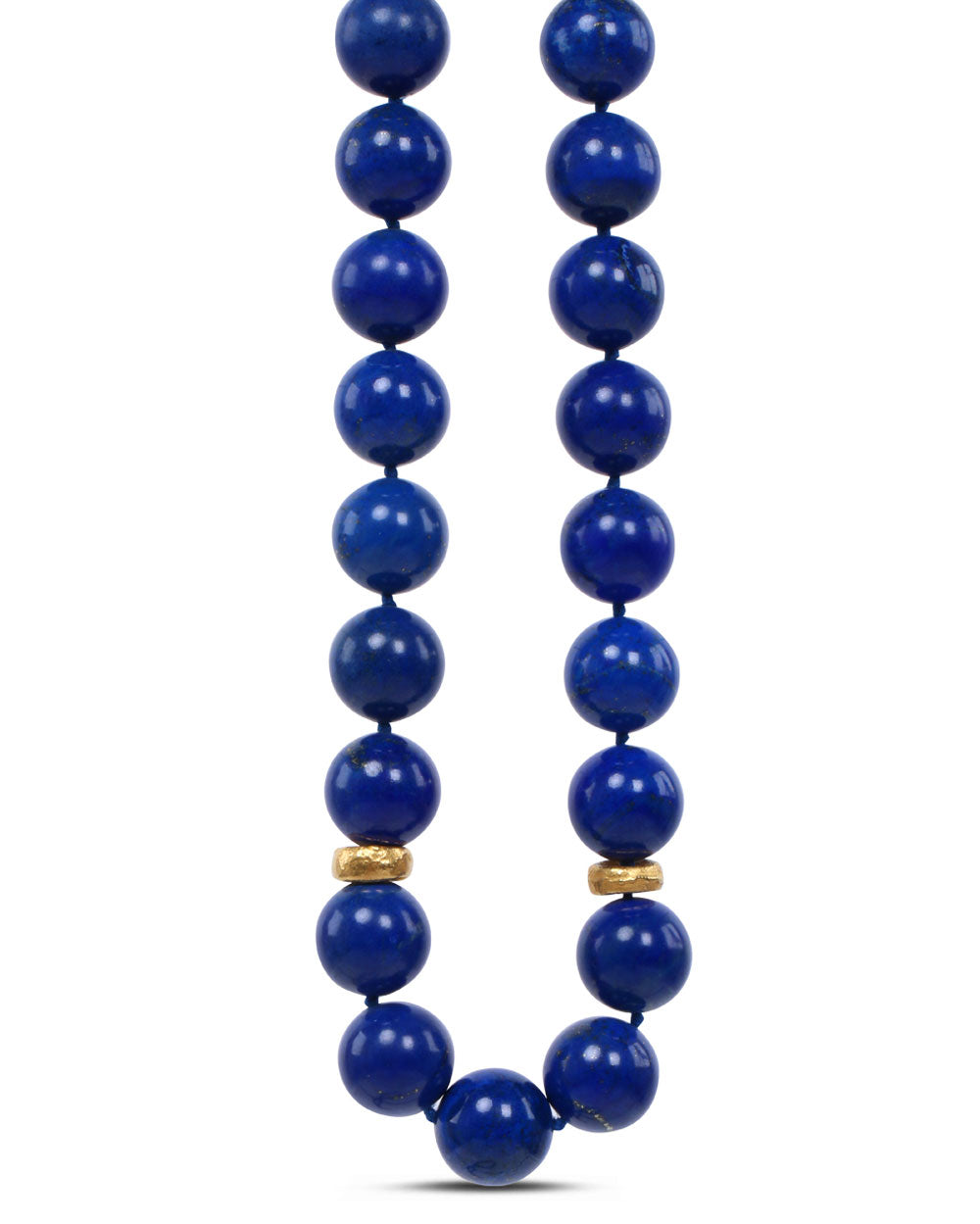 Gold and Lapis Beaded Necklace