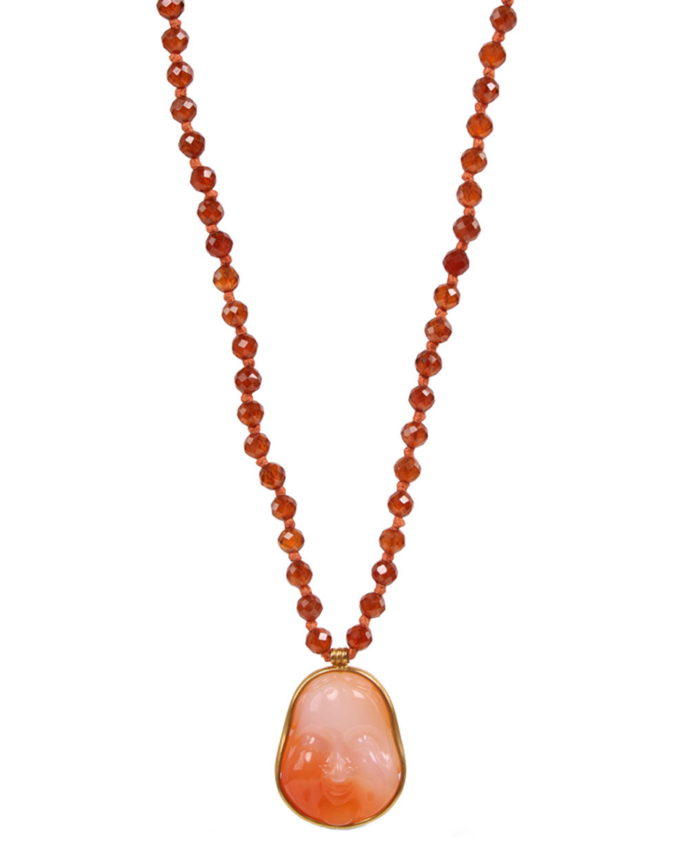 Hessonite Garnet Buddha Necklace