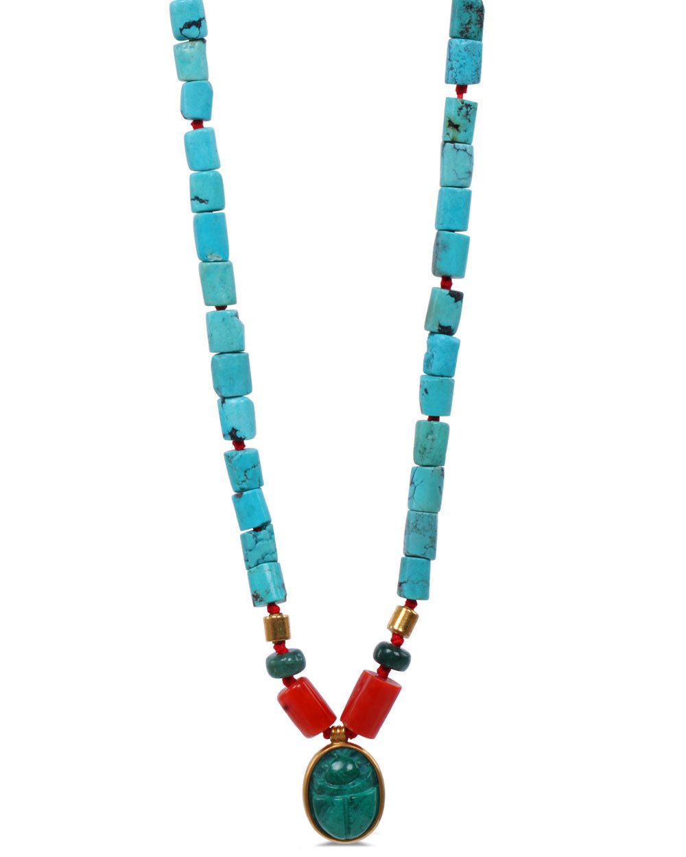 Malachite and Turquoise Beaded Necklace