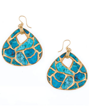 Copper Infused Turquoise Drop Earrings