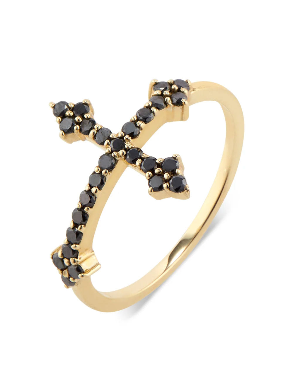 Black Diamond Cross Your Fingers Ring