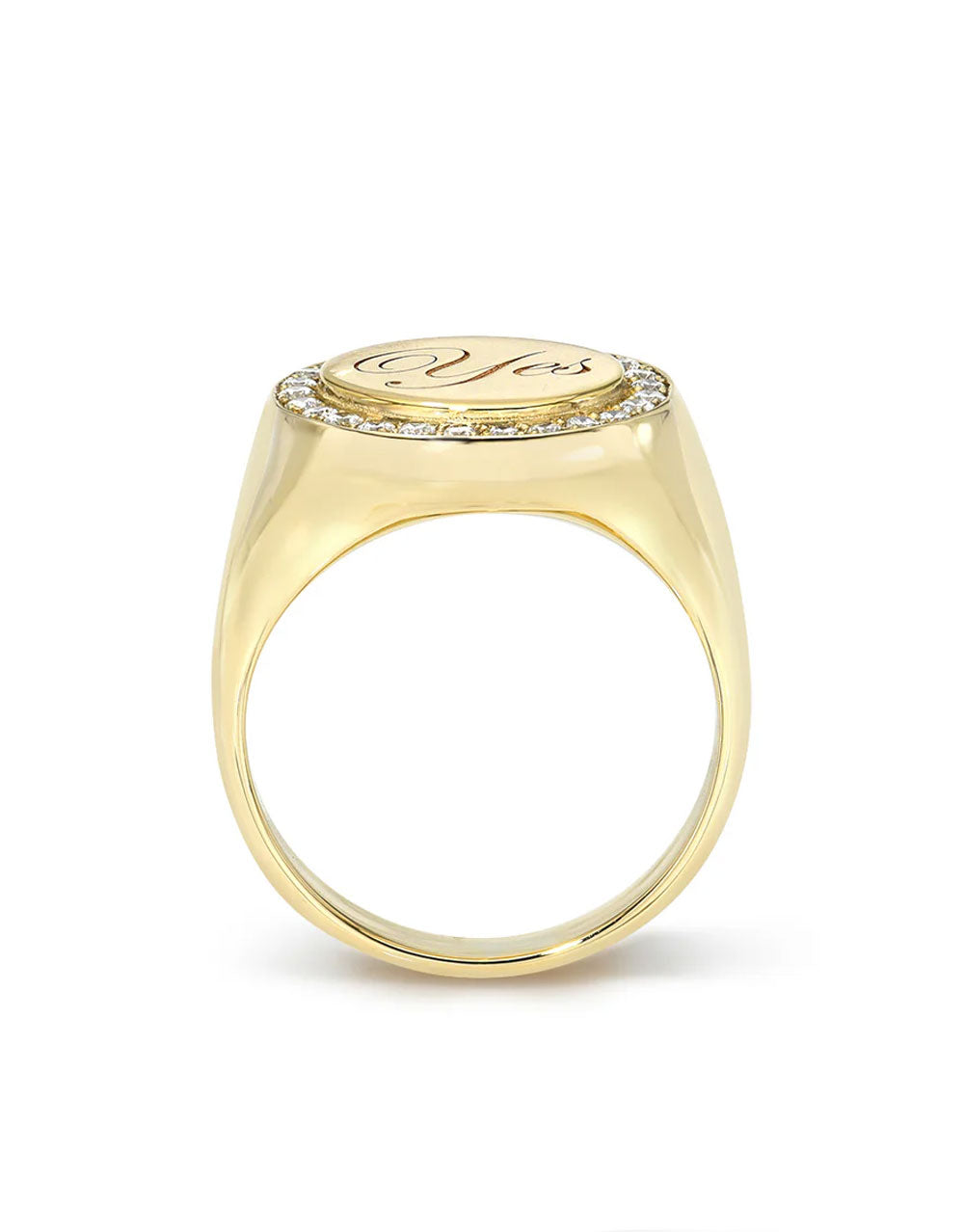 Diamond Yes Signet Ring