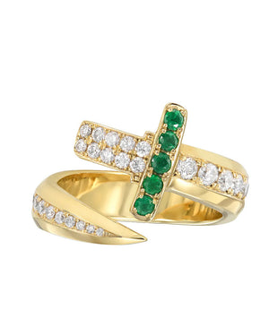 Diamond and Emerald Sword Ring