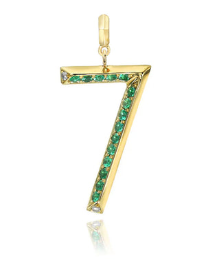 Emerald Lucky 7 Charm Pendant