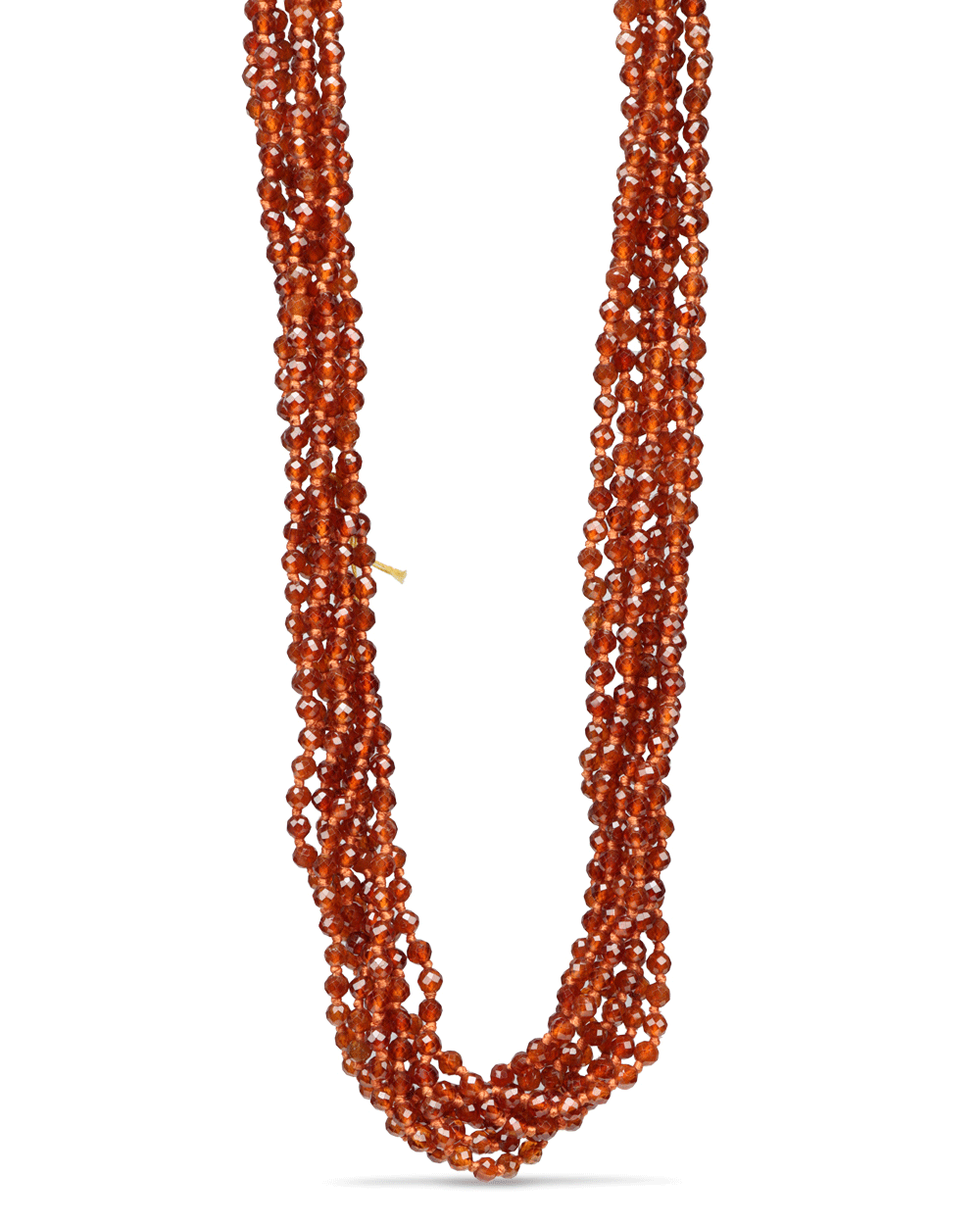 Faceted Eight Strand Hessonite Beaded Necklace