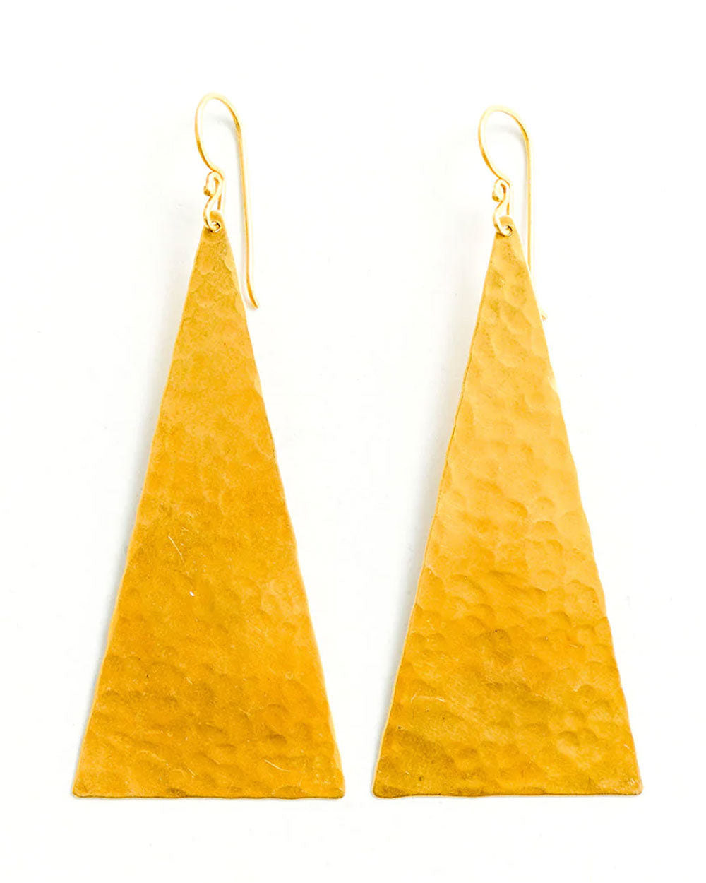 Giant Gold Triangle Earrings