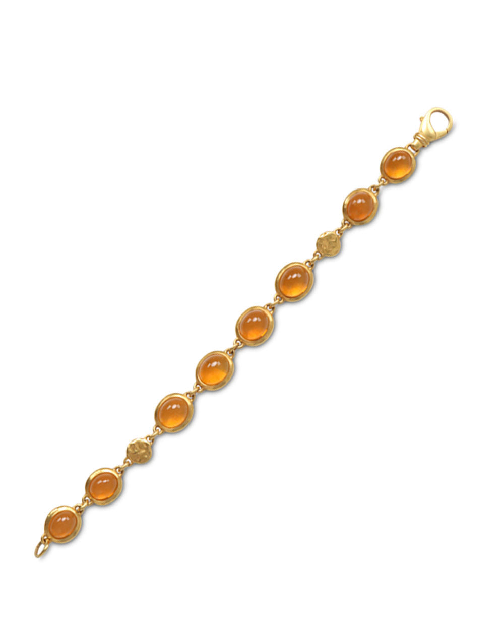 Gold Cabochon Fire Opal and Coin Bracelet