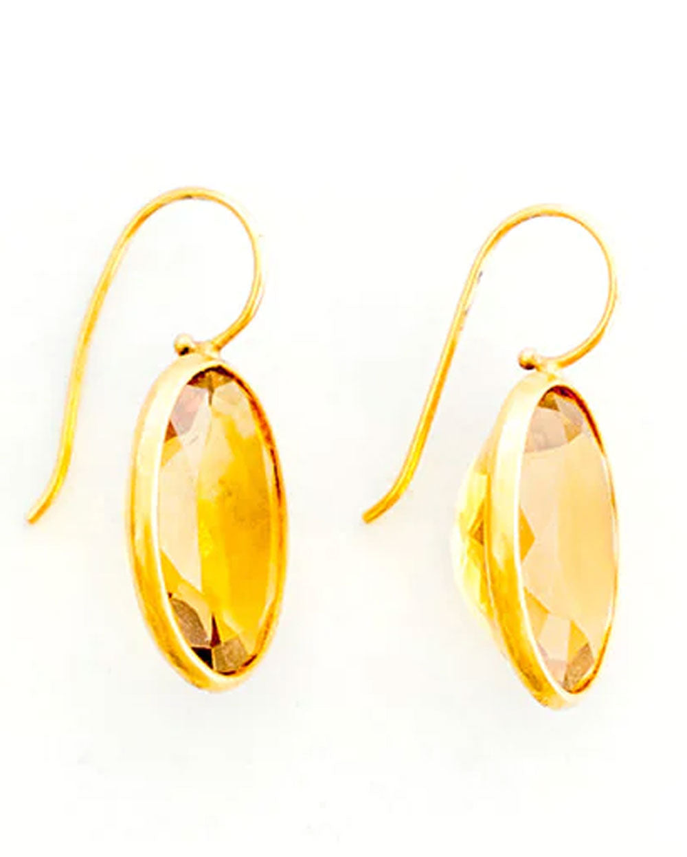 Gold Faceted Citrine Earrings