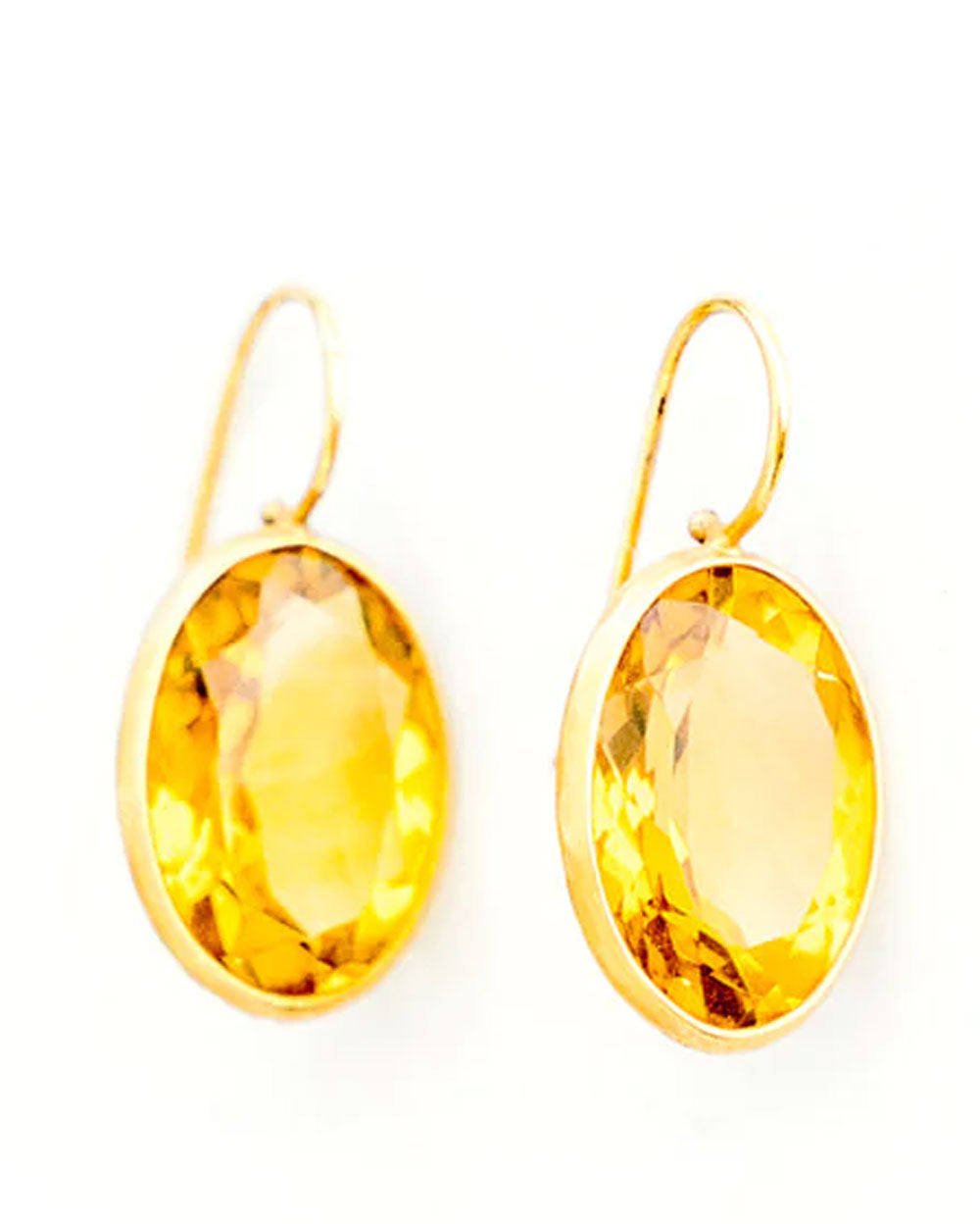 Gold Faceted Citrine Earrings