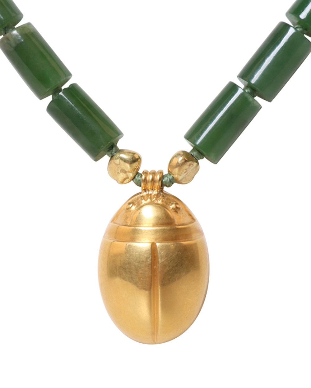 Gold Scarab Jade Necklace