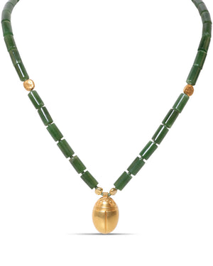 Gold Scarab Jade Necklace