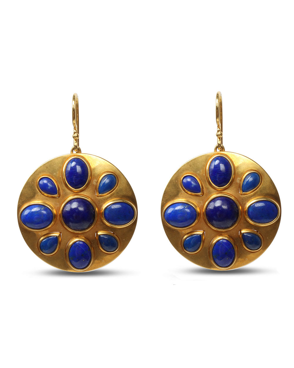 Lapis Disk Earrings