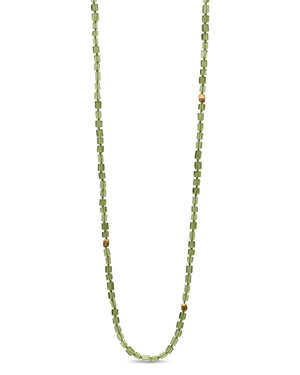 Oblong Peridot Beaded Necklace