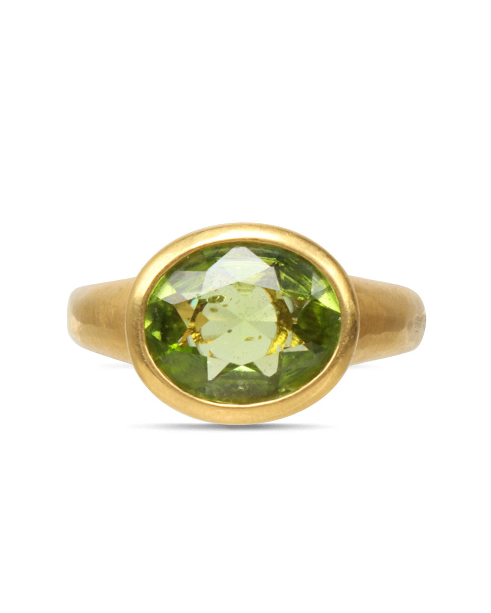 Small Faceted Peridot Ring