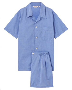 Light Blue Shortie Pajama Set