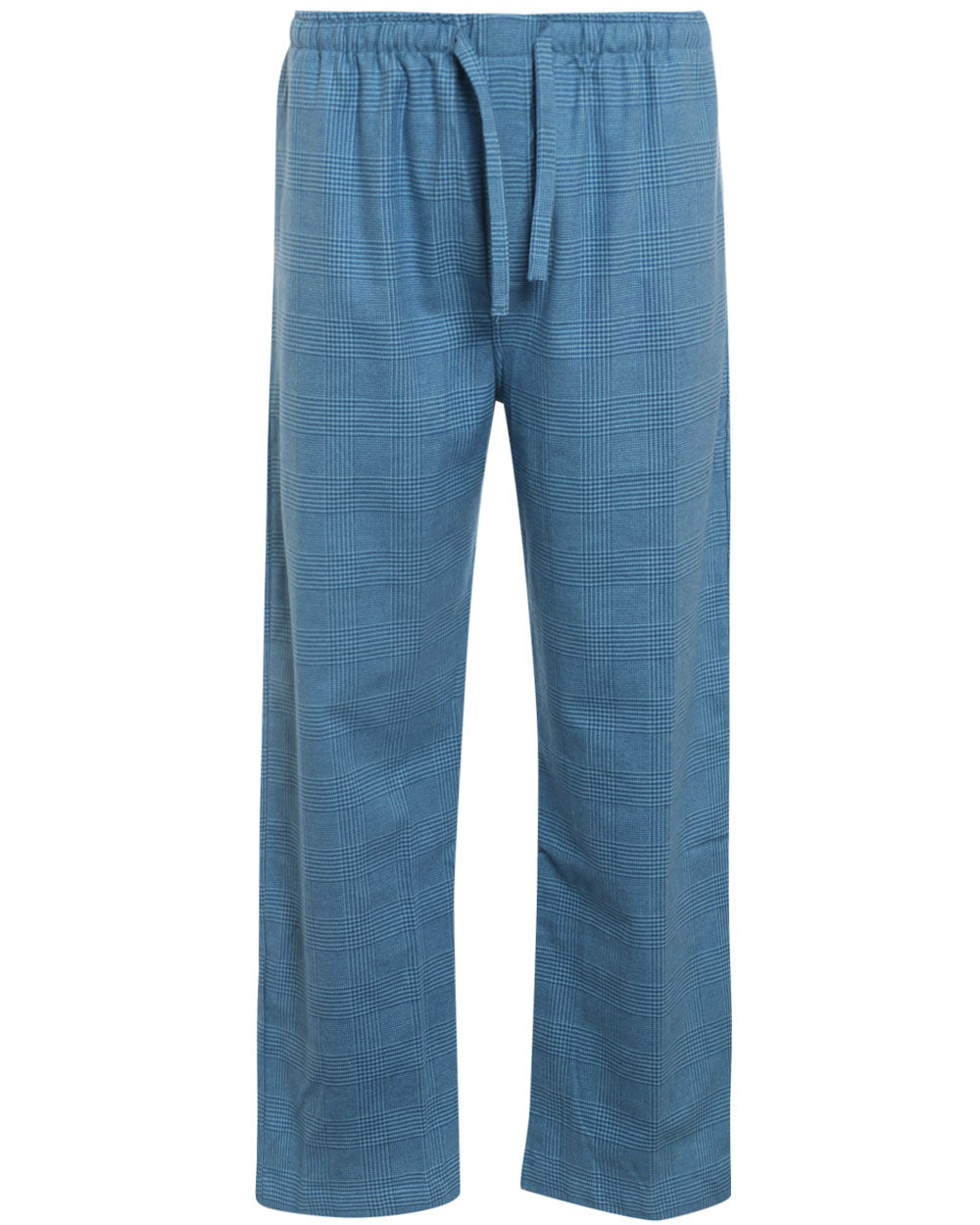 Light Blue and Mid Blue Houndstooth Woven Cotton Pajama Pant