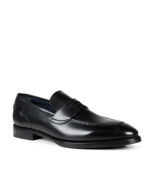 Aviono Leather Dress Loafer in Nero