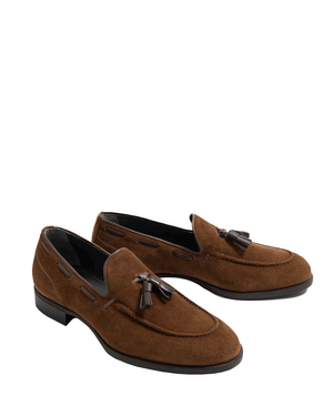 Cercola Suede Tassel Loafer in Snuff