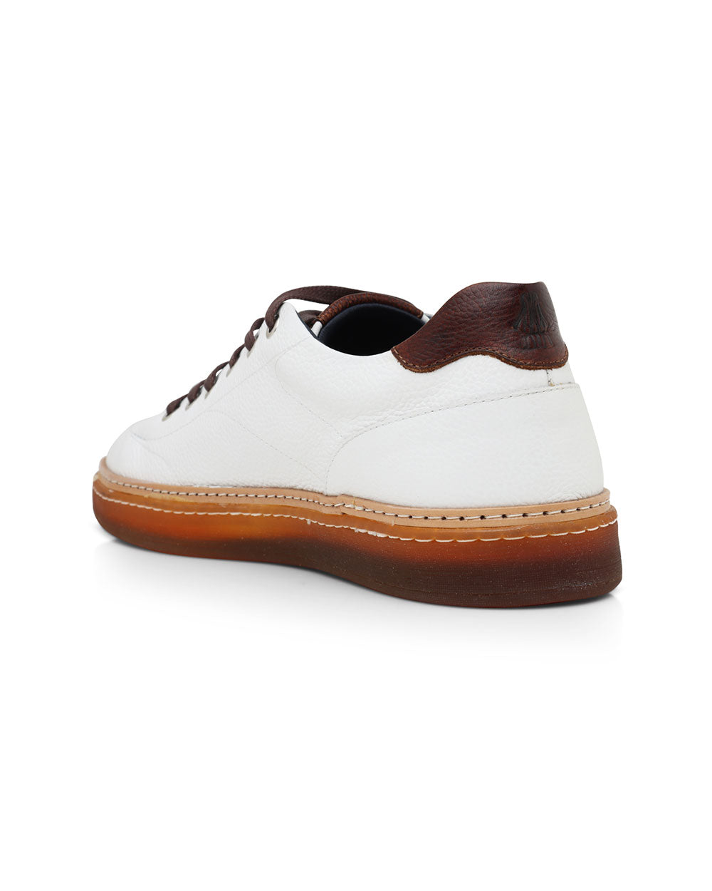 Leather Imola Sneaker in White and Brown