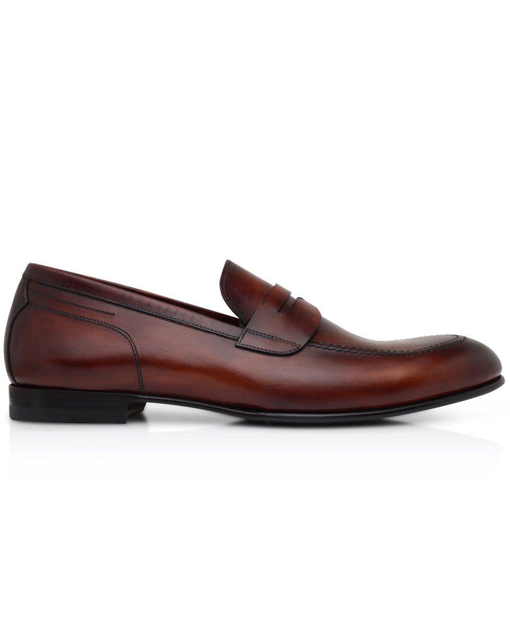 Leather Penny Loafer in Cognac
