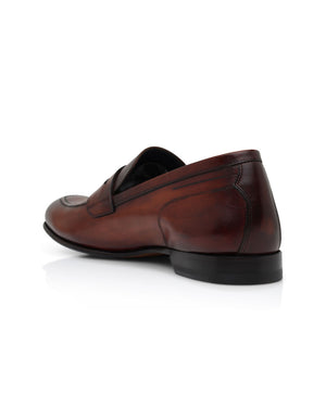 Leather Penny Loafer in Cognac