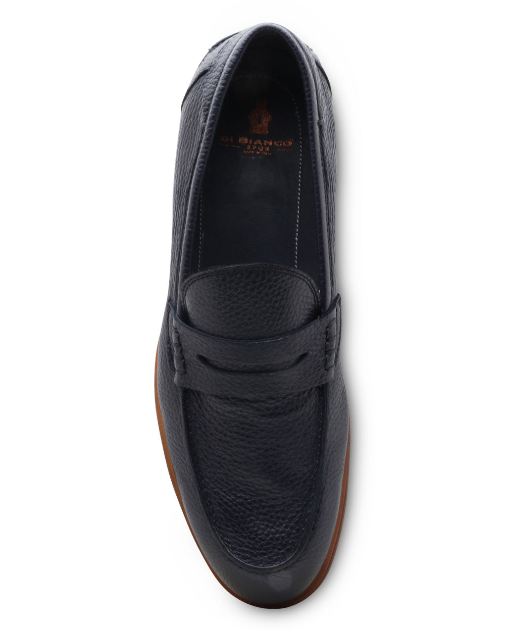 Leather Penny Loafer in Midnight Blue