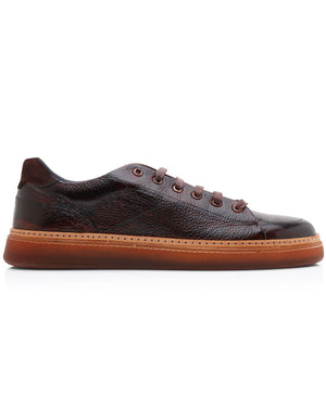 Patent Leather Imola Sneaker in Chestnut