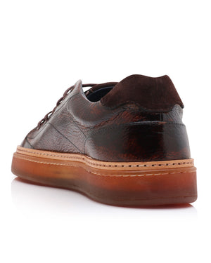 Patent Leather Imola Sneaker in Chestnut