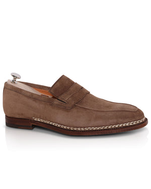 Kiton penny slot suede loafers - Brown