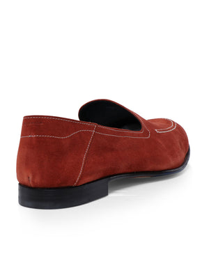 Suede Poitano Loafer in Rust