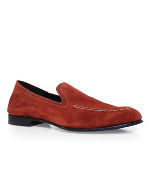 Suede Poitano Loafer in Rust