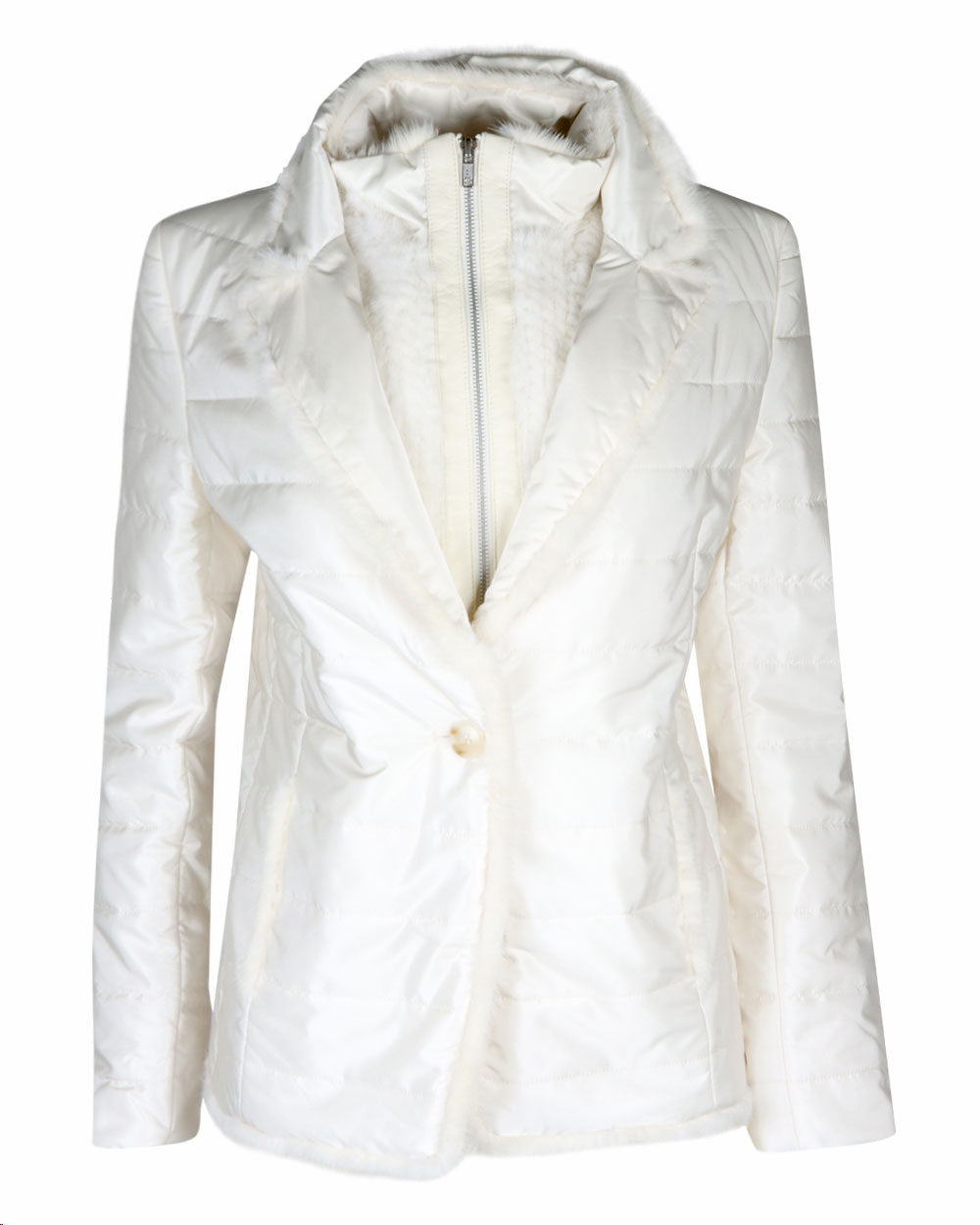 Mink Nylon Jacket in Ivory