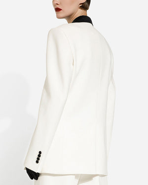 Bianco and Black Lapel Double Breasted Jacket