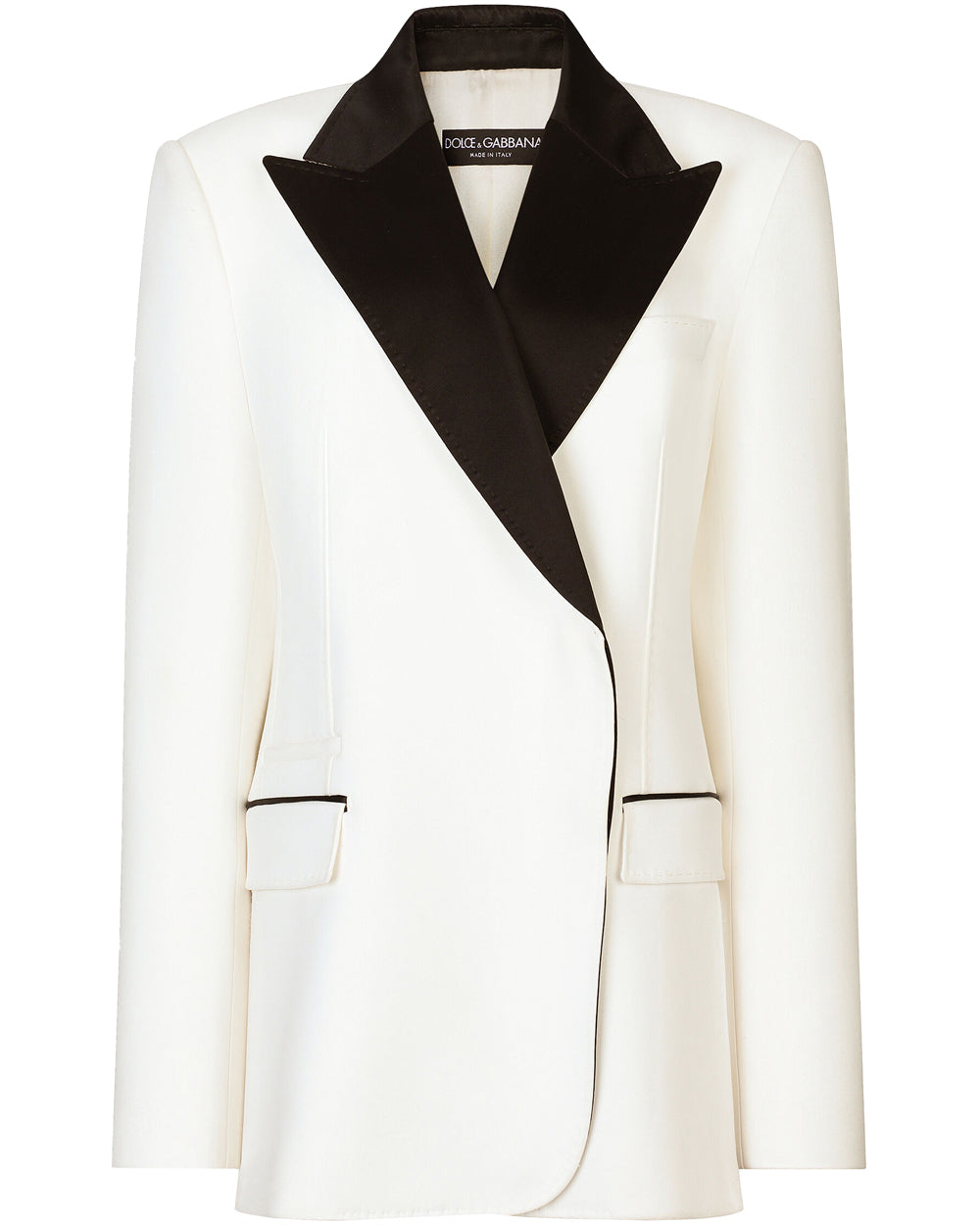 Bianco and Black Lapel Double Breasted Jacket