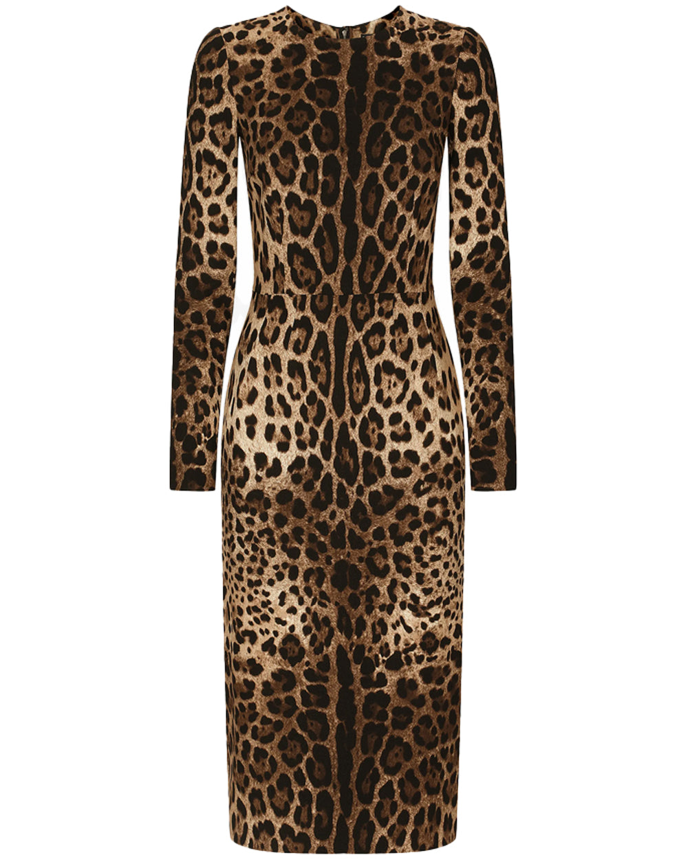 Leopard Long Sleeve Midi Dress