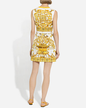 Maiolica Giallo Print Aline Mini Dress