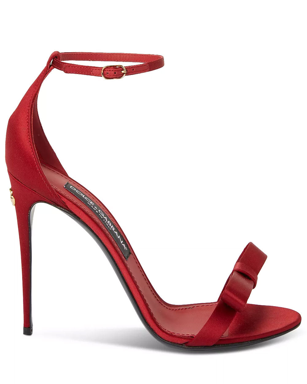 Satin Bow Sandal in Red