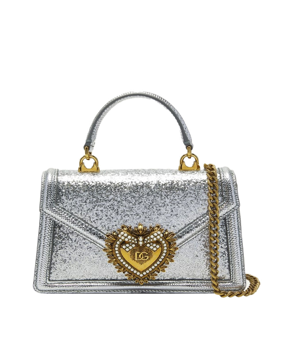Small Devotion Top Handle Bag in Argento