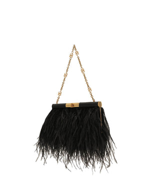 Medium Marlene Fringe Shoulder Bag in Black