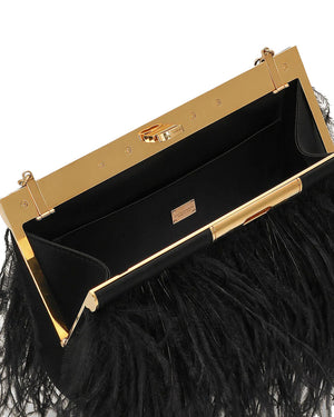 Medium Marlene Fringe Shoulder Bag in Black