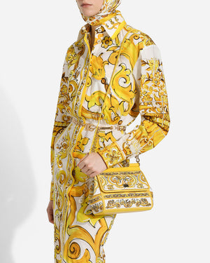 Medium Sicily Top Handle Bag in Yellow Majolica