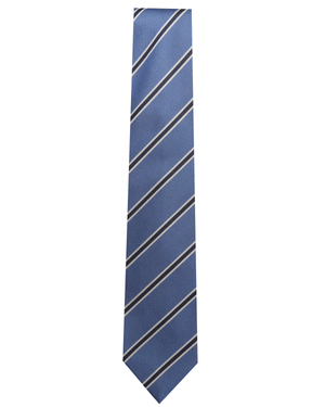 Blue Multi Stripe Silk 7 Fold Tie