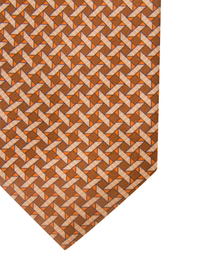 Brown and Orange Geometric Tie