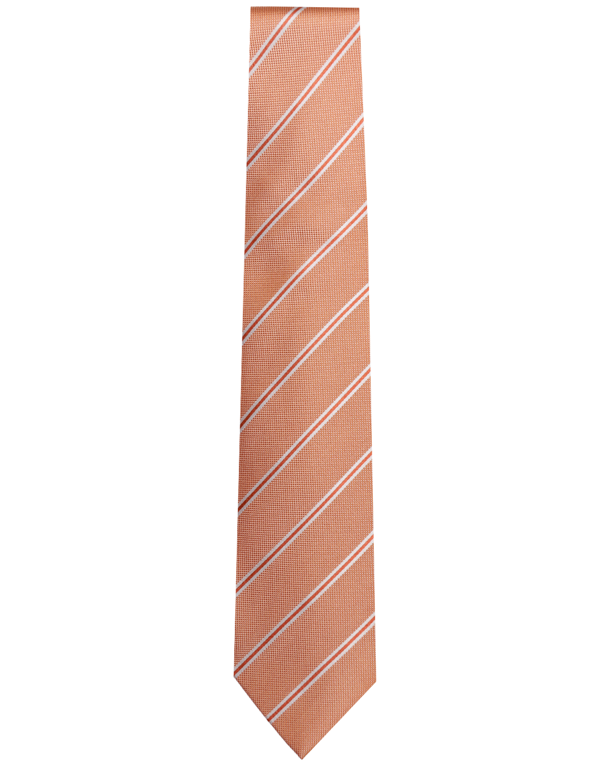 Orange Multi Stripe Silk 7 Fold Tie