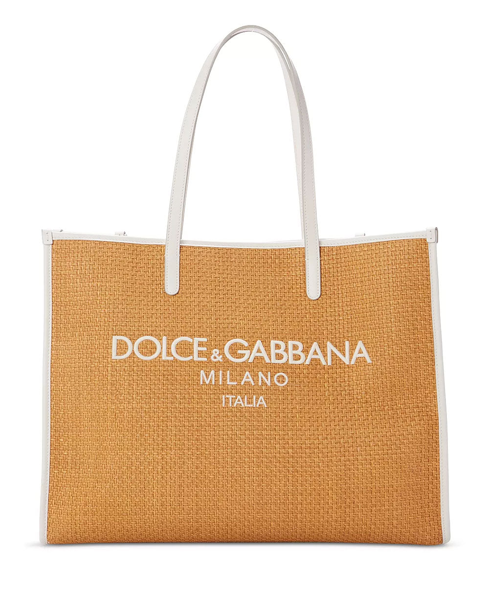Woven Logo Tote in Natural