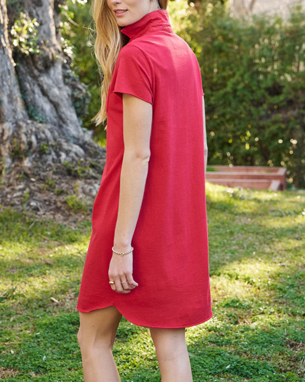 Double Decker Red Short Sleeve Lauren Polo Dress